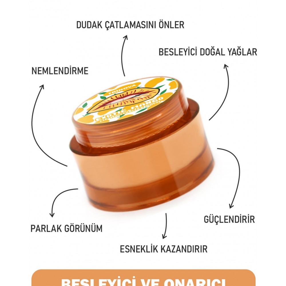 Trinova Mango Aromalı Uyku Maskesi Dudak Bakım Kremi 15ml