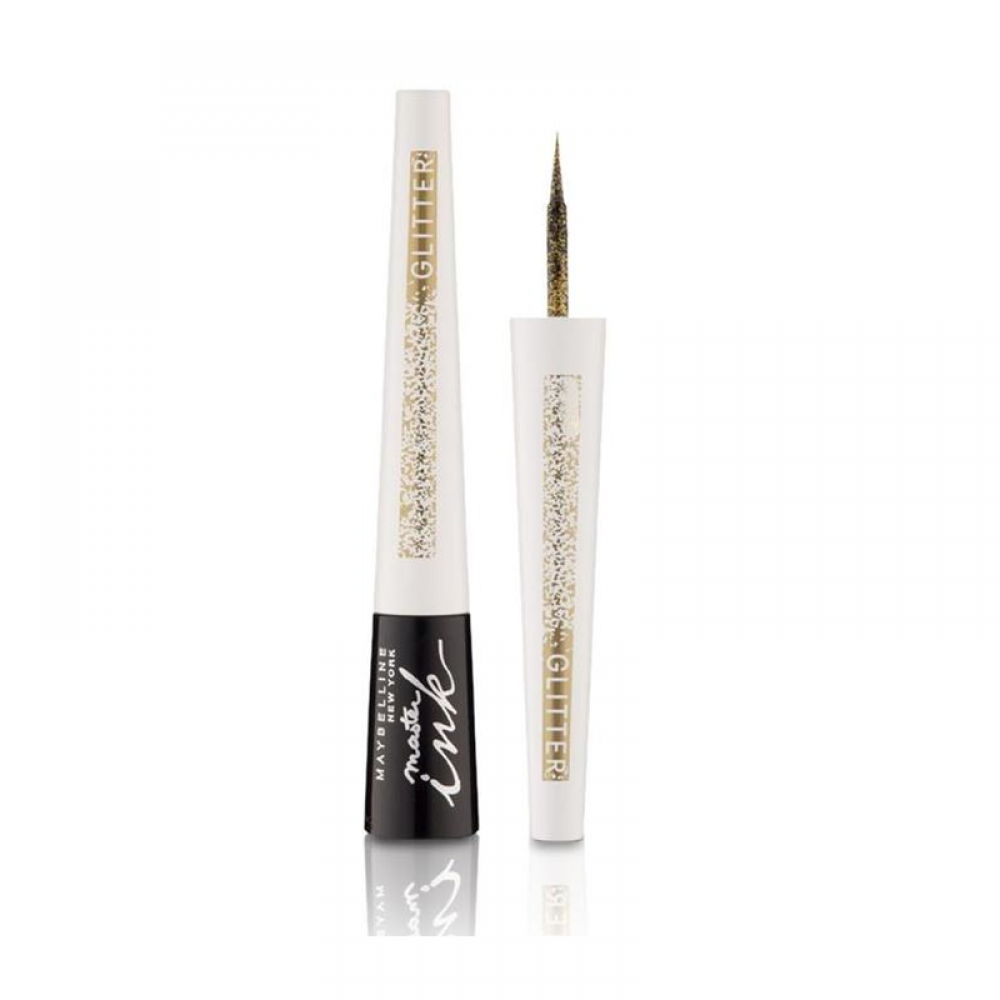 Maybelline New York Altın Simli Siyah Eyeliner - Master Ink Glitter