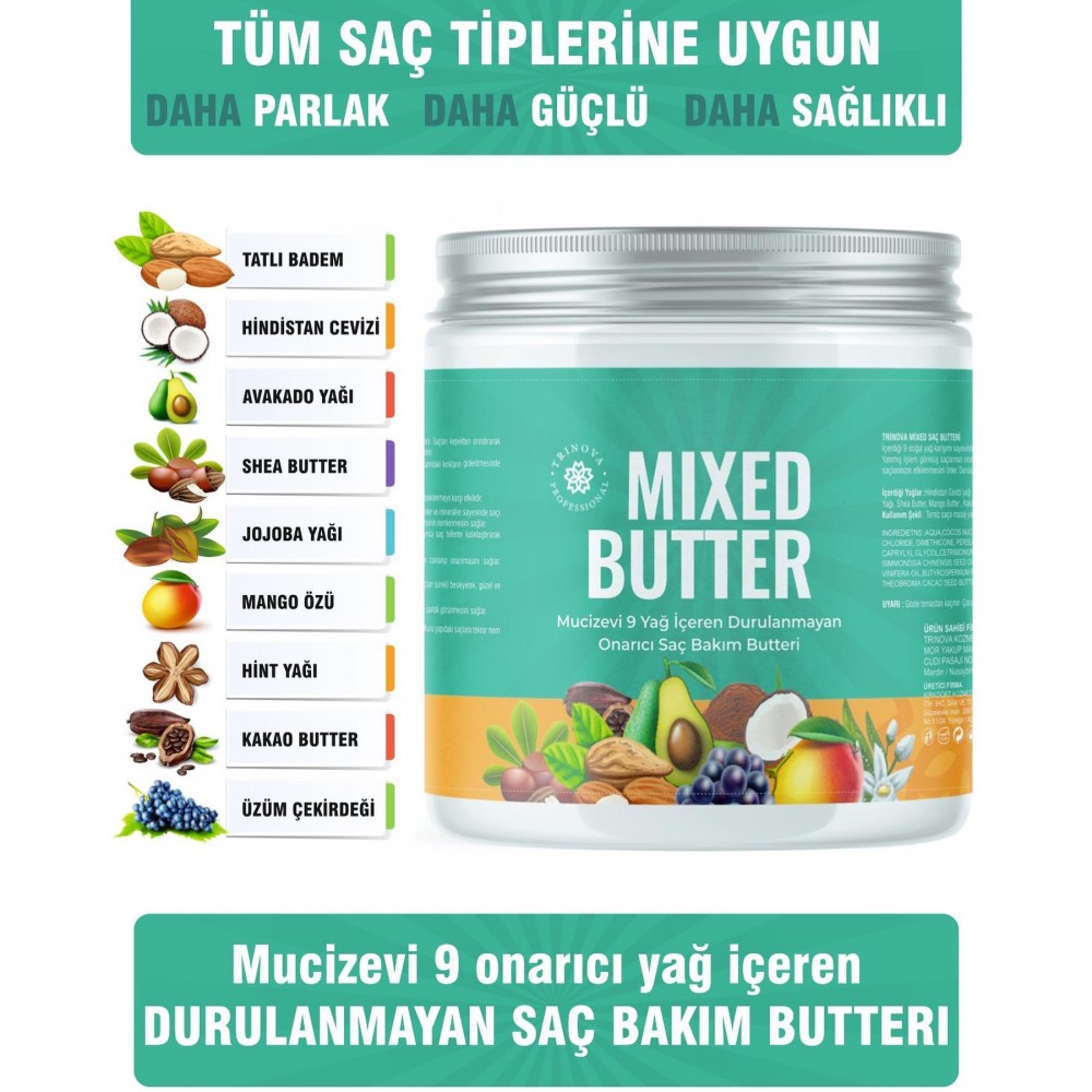 Trinova Saç Bakım Butter Saç Besleyici Ve Güçlendirici Saç Maskesi 300ml