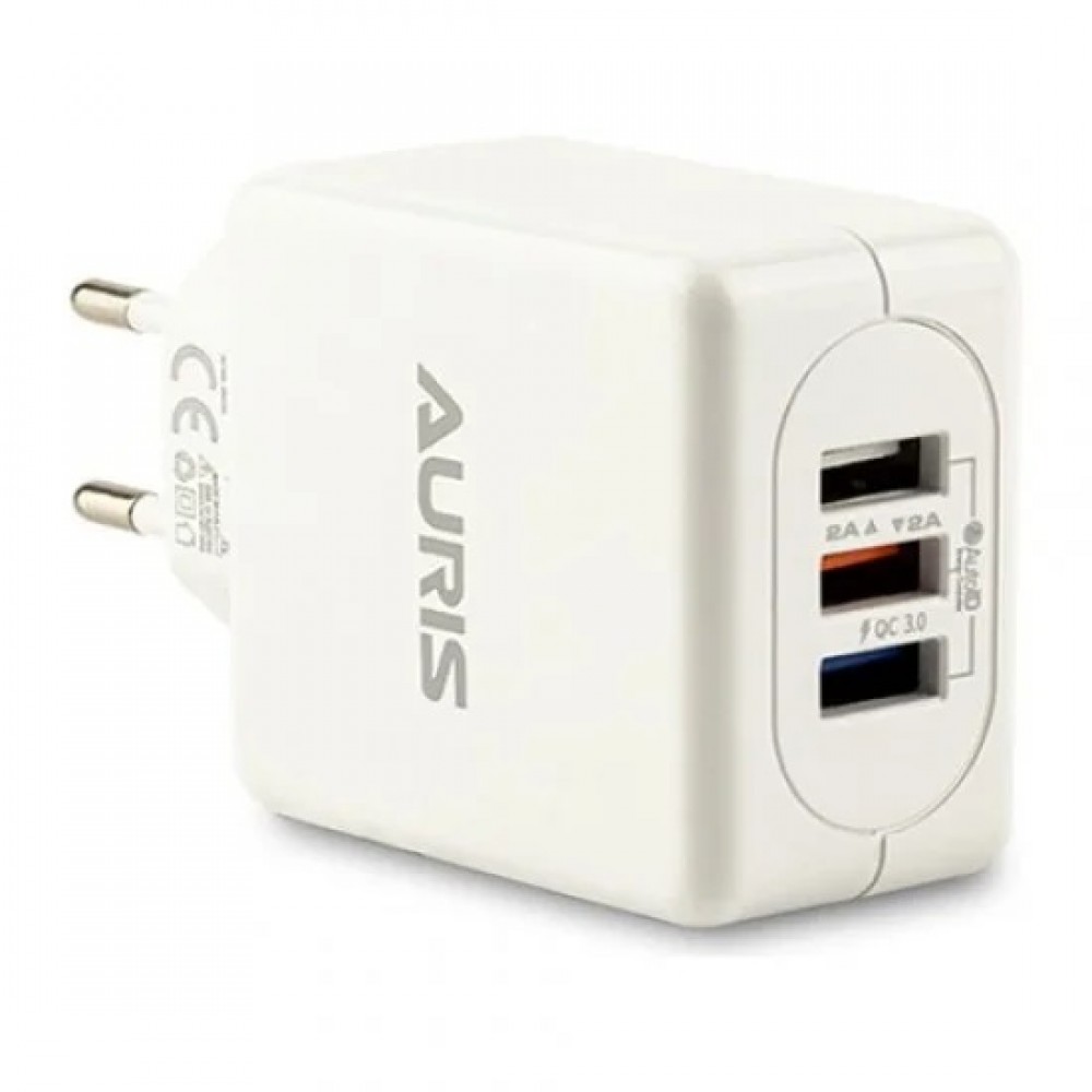 Auris 30W Q.C 3.0 Hızlı Şarj Yüksek Voltaj Ve Kısa Devre Korumalı 3 Usb Adaptör